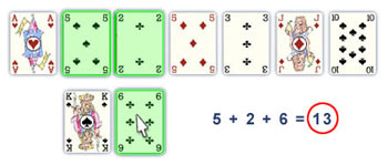 Pyramid solitaire 13 punten